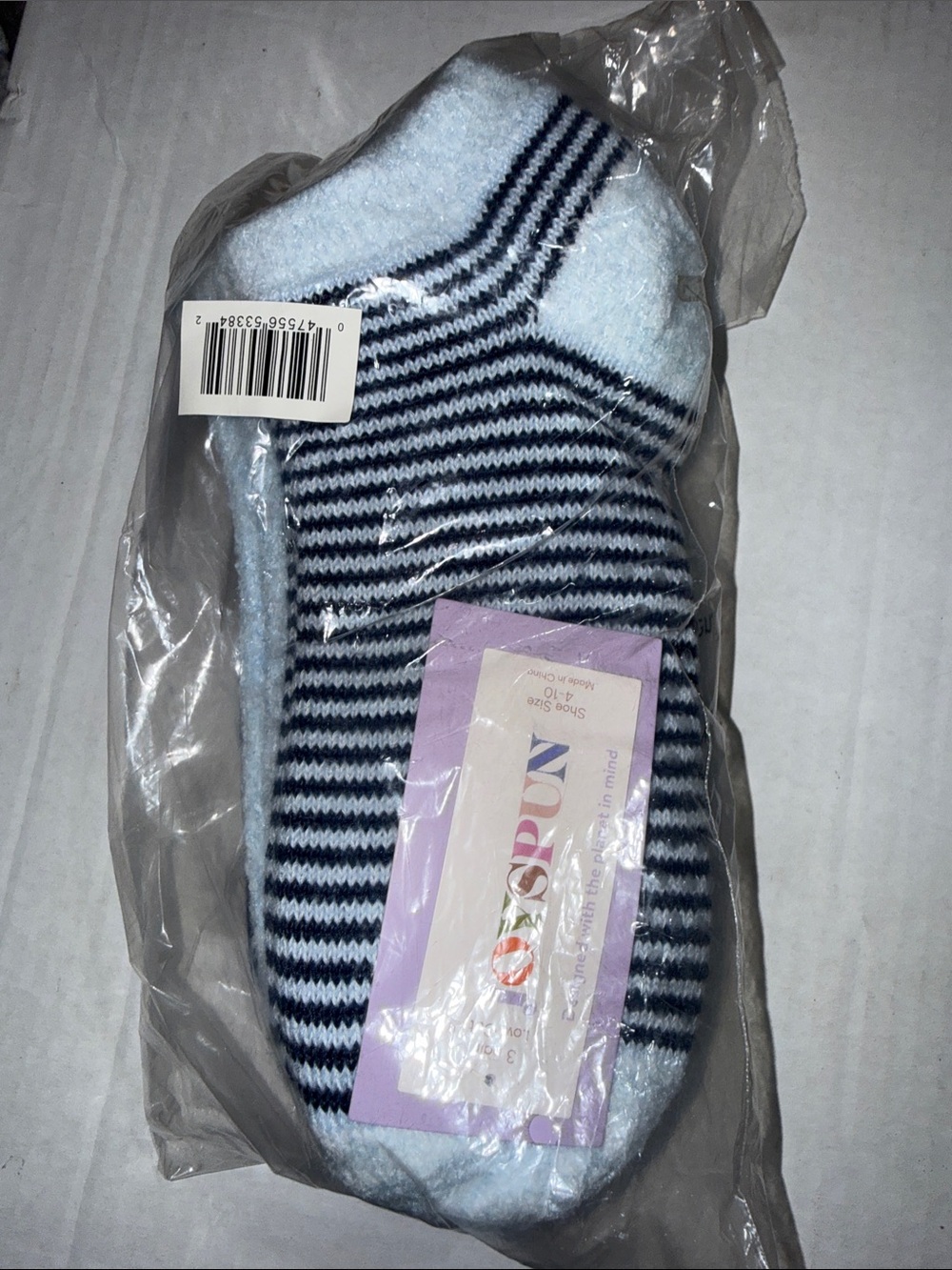 O-GRUM Navy & White Striped Low-Cut No-Show Socks